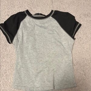 Kids Gray and Black Raglan T-Shirt